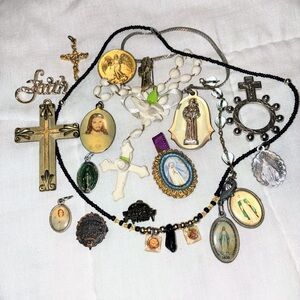Vintage to modern Religious Jewelry Pendants Charms bits